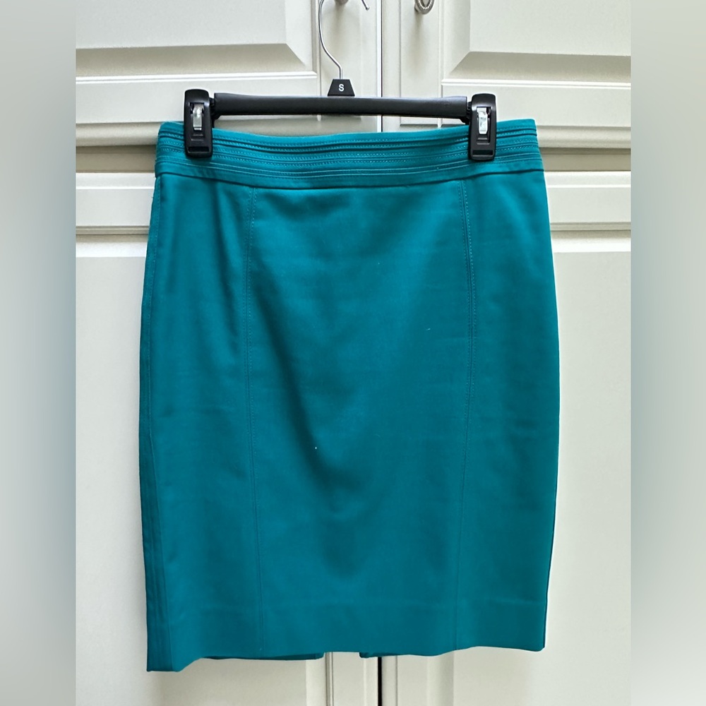 White House Black Market Turquoise Midi Skirt